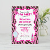 Spa Party Invitation, Spa Birthday sleepover Kaart (Staand voorkant)