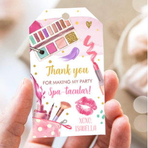 Spa Party Meisje Glamour Make-up Verjaardagsfeest Cadeaulabel