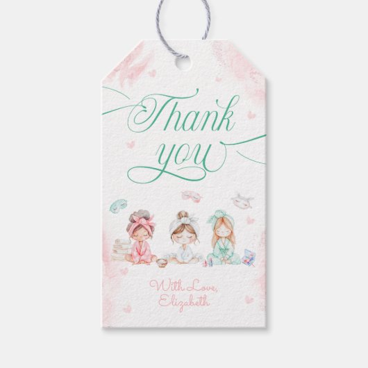 Spa Party Meisje Verjaardag Cadeaulabel (Voorkant)