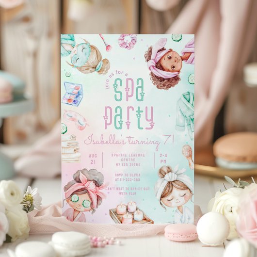Spa party meisjes Glam Verjaardagsfeest Kaart