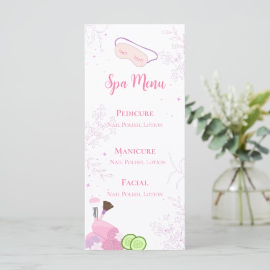 Spa Party Menu (Debout devant)