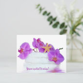 Spa Party met Orchideeën Uitnodiging (Staand voorkant)