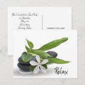 Spa Party met Stones Uitnodiging Briefkaart (Voorkant / Achterkant)
