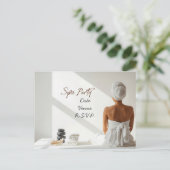 Spa Party Minimal Wellness Design Briefkaart (Staand voorkant)