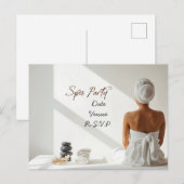 Spa Party Minimal Wellness Design Briefkaart (Voorkant / Achterkant)