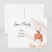 Spa Party Minimal Wellness Design Briefkaart (Voorkant / Achterkant)