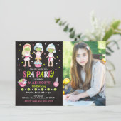 Spa Party Photo Birthday Invitation (Debout devant)
