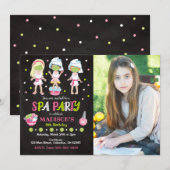 Spa Party Photo Birthday Invitation (Devant / Derrière)