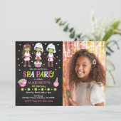 Spa Party Photo Birthday Invitation (Debout devant)