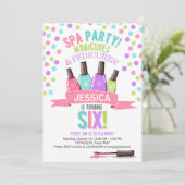 Spa Party Pink Purple invitation d'anniversaire Si (Debout devant)