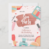 Spa Party Roos Gold Birthday Uitnodiging (Voorkant)