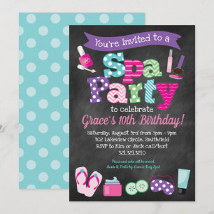 Spa Party Uitnodiging - Kids Birthday Spa Party