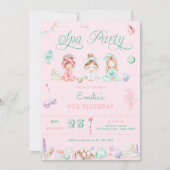 Spa Party Verjaardag Roze Kaart (Voorkant)