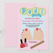 Spa Pedicure Birthday Party Invitation Kaart (Voorkant / Achterkant)