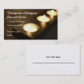 Spa plaçant le carte de visite de bougies (Devant / Derrière)