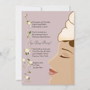 Spa Pleasure 2 Bachelorette Party Invitation Kaart