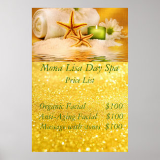 Spa prijslijst poster