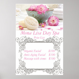 Spa-prijslijst Poster
