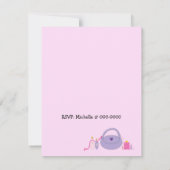 Spa rayé et maquillage Invitation d'anniversaire (Dos)