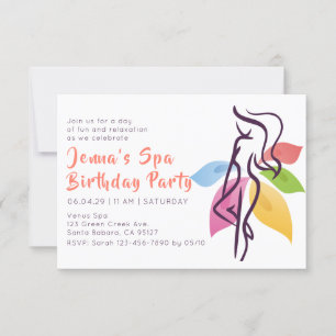 Spa Relaxation Anniversaire Fête Invitation
