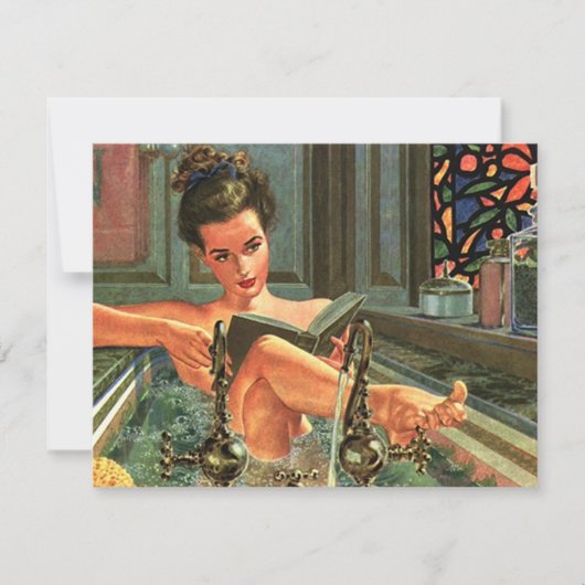 Spa Retreat Relaxation Invitation Party Retro Kaart (Voorkant)