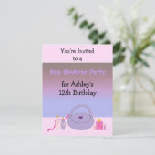 Spa rose et violet Invitation de fête d'anniversai (Debout devant)