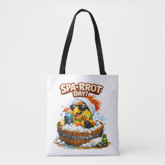 Spa-rrrot Day Funny Parrot Spa Relax Design Draagtas