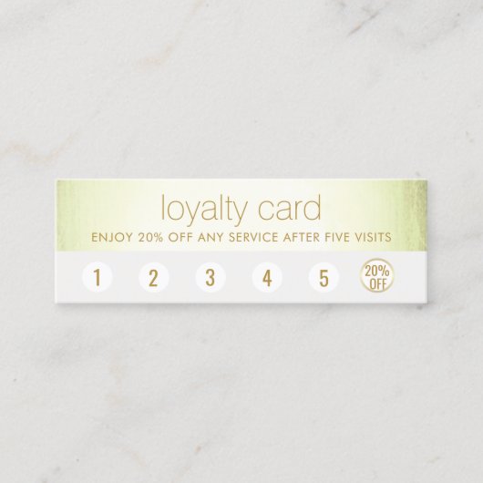 Spa Salon 6 Punch Klant Loyalty Green Stripe (Voorkant)