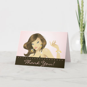 Spa Salon Bedankt Card Roze Vrouw