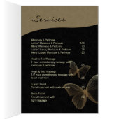 Spa Salon Brochure Wenskaart Beige Butterfly (Binnen (Rechts))