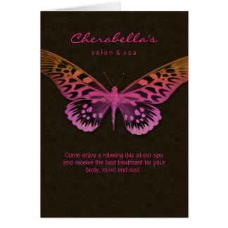 Spa Salon Brochure Wenskaart Butterfly roze