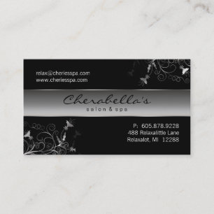 Spa - Salon Flower Elegant Silver Visitekaartje