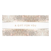 Spa Salon Striped FAUX Silver Sequin Rack Card Reclamekaart (Voorkant)