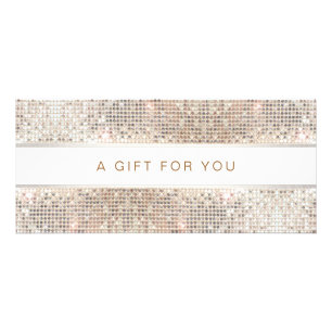 Spa Salon Striped FAUX Silver Sequin Rack Card Reclamekaart
