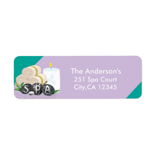 Spa Schoonheid Verjaardagsfeest Adreslabel Etiket (Voorkant)