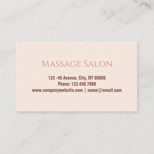 SPA Schoonheidssalon Massage Therapeut Bloemenwink Visitekaartje (Achterkant)