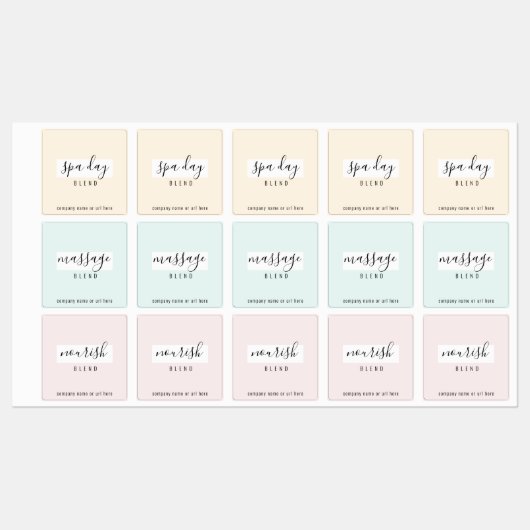 Spa simple Essential Étiquettes à rouleaux à huile (Feuille)