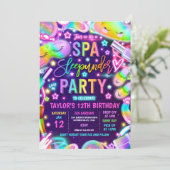 Spa Slaap-onder-neon spa en slaap-onder verjaardag Kaart (Staand voorkant)