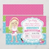 Spa Sleepover Anniversaire Fête Invitation (Devant / Derrière)