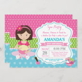 Spa Sleepover Anniversaire Fête Invitation (Devant / Derrière)