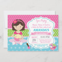 Spa Sleepover Anniversaire Fête Invitation