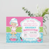 Spa Sleepover Anniversaire Fête Invitation (Debout devant)