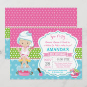 Spa Sleepover Anniversaire Fête Invitation (Devant / Derrière)