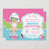 Spa Sleepover Anniversaire Fête Invitation (Devant / Derrière)