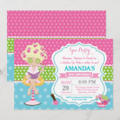 Spa Sleepover Anniversaire Fête Invitation (Devant / Derrière)