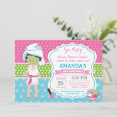 Spa Sleepover Anniversaire Fête Invitation (Debout devant)