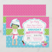 Spa Sleepover Anniversaire Fête Invitation (Devant / Derrière)