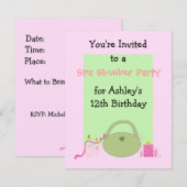 Spa Slumber Party for Girls Kaart (Voorkant / Achterkant)