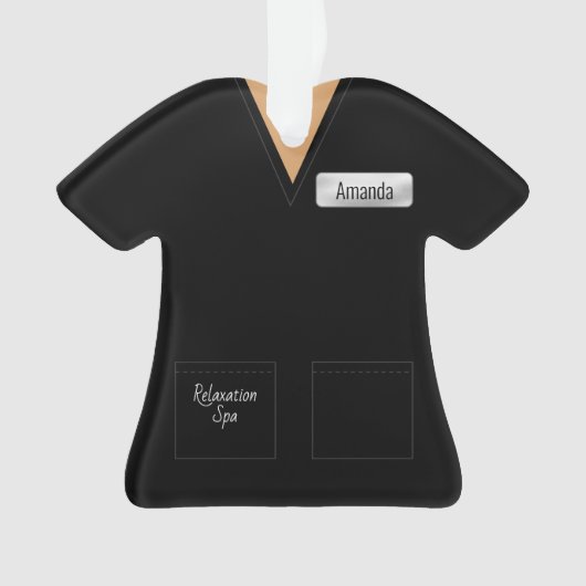 Spa-technicus Black Scrubs Professional Ornament (voorkant)