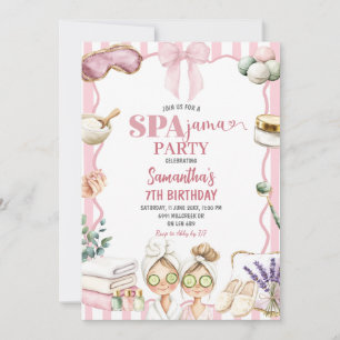 Spa Thema Spajama Feest Verjaardagsuitnodiging Kaart
